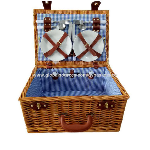 Buy Wholesale China Willow Picnic Basket Picnic Hamper Service For 4 ...