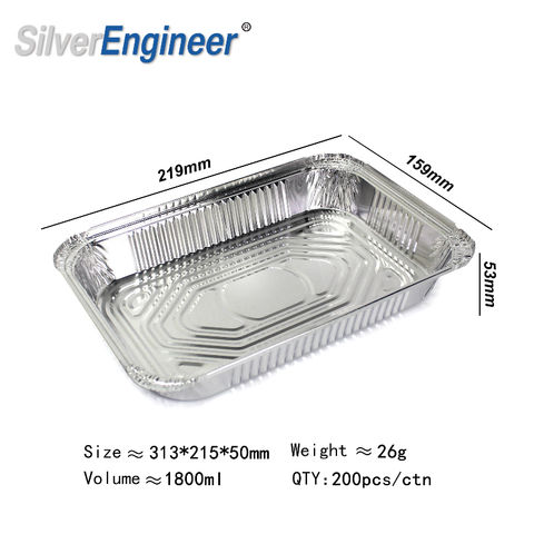 700ml Oblong Foil Take-out Pans Disposable Aluminum Foil