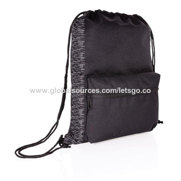 Reflective drawstring backpack made with 100% recycled polyester 