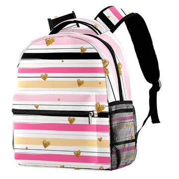 Unisex Love Heart Backpack Schoolbag Large-Capacity School Bags Bookbag Daypacks Laptop Bag for Women&Men 