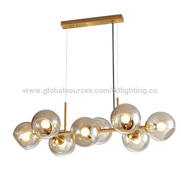 Glass Chandelier, Contemporary Amber Glass Chandelier Shades