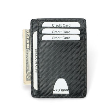 Men Wallet Wallet Rfid Ultra Thin Short Wallet Carbon Fiber