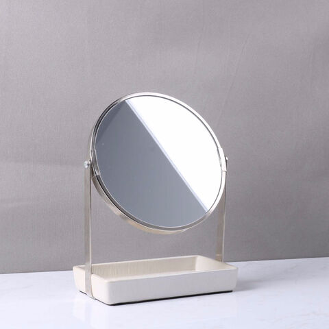 Espelho de maquilhagem decorativo de dupla face com caixa de armazenamento para joias e batons for sale at factory direct price