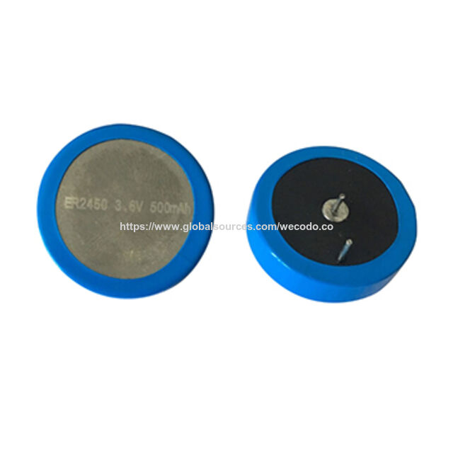 Venta al por mayor ER2450 3.6V 500mAh Pila de botón TPMS Batería 5*24mm