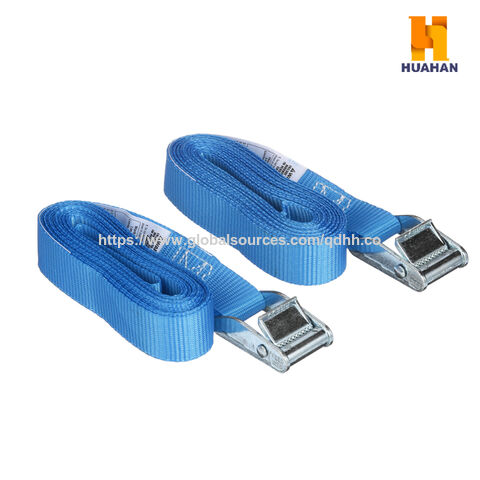 Cincho de amarre de alta resistencia con hebilla de leva de 1 pulgada x 1.5 pies con ganchos en J dobles, para sujetar mercancías for sale at factory direct price