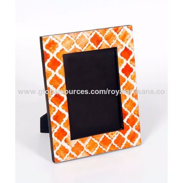 Details about   Photo Frame Natural Bone With Etched Star Design and Wood Borders India 4x6 