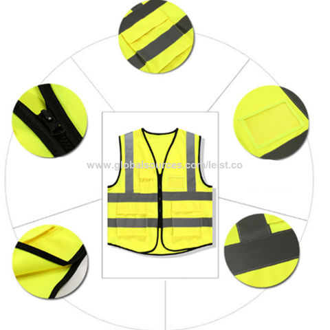 1pc Chaleco Reflectante, Chaleco De Seguridad, Chaleco Reflectante De Alta  Visibilidad, Tela De Poliéster Naranja Fluorescente Con Múltiples Bolsillos