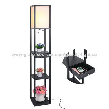 Led Light Shelf Floor Lamp Nightstand, Led Shelf Floor Lamp
