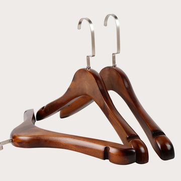 Wooden Hangers with Clips Solid Wood Coat Hangers Heavy Duty, Smooth Finish  Bulk Wooden Hangers High-Grade Wooden Clothes Hanger