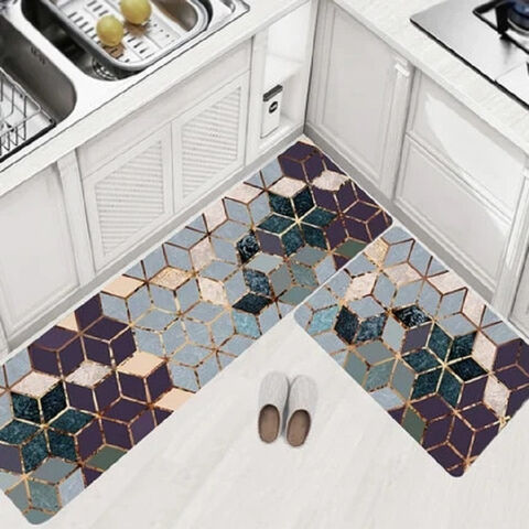 PVC Kitchen Floor Mat Non-slip Bathroom Rug Oilproof Long Carpet
