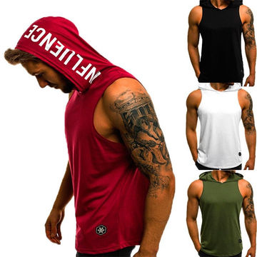 Gym Sport Tank Top Sleeveless Hoodie 