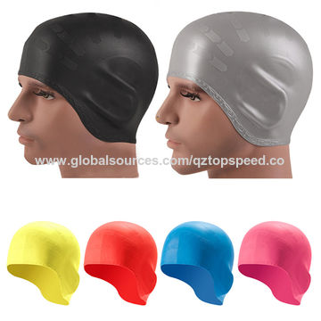 UK_ LK_ Adults Unisex Long Hair Protection Waterproof Swimming Ear Cap Drop Hat 