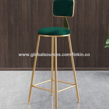 Buy Wholesale China Green Color Metal Frame Velvet Seat Bar