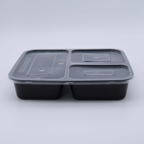 Buy Wholesale China Custom Plastic Microwavable 3 Compartments Black Bento Lunch  Box Container Disposable Food & Disposable Food Container at USD 0.11