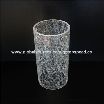 Clear Glass Shade Cylinder Lamp, Cylindrical Frosted Glass Lamp Shade