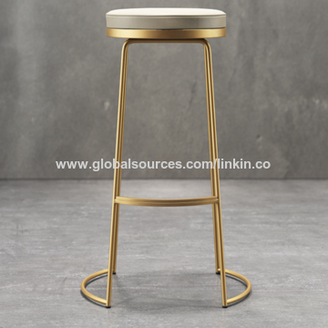 White Color Metal Frame Linen Fabric, Best Fabric For Counter Stools