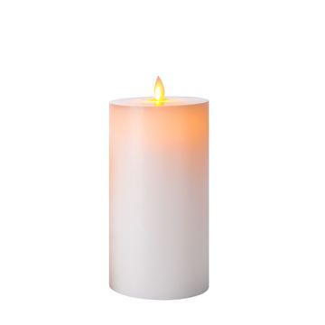 Buy Wholesale China Led Candle,moving Wick D4'' H8'' Pillar Flat White Paraffin  Wax Remote Timer Battery Operated & Candle,led Candle,flameless Candle,battery  Candle at USD 3.74