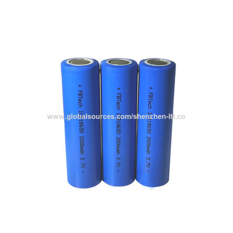 Long Cycle Life rechargeable lithium-ion 3.7V 18650 2000mAh cell/battery for sale at factory direct price