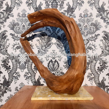 Abstract wood sculpture table art