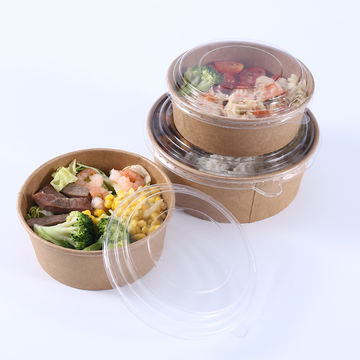 China Disposable Paper Bowl Fruit Salad Fast Food Package Takeaway Food ...