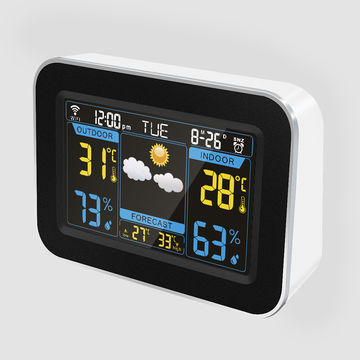 Station météo sans fil Horloge météo numérique colorée avec