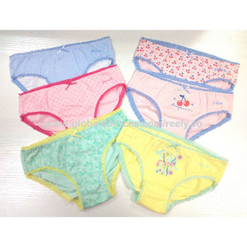 Cotton Brief Underwear for Girls in Assorted Colors