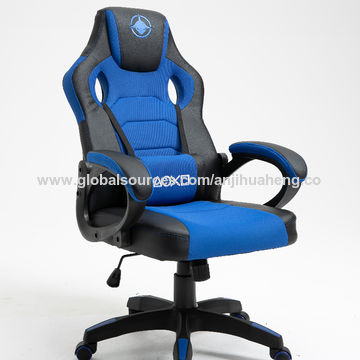 Silla Pc Gamer Reclinable Giratoria Azul Y Negra C/apoyapies