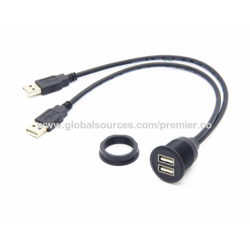 Buy Wholesale China 2 Ports Dual Usb 3.0 Male To Usb 3.0 Female Aux Flush  Mount Car Mount Extension Cable & Dual Usb 3.0 Super Speed Mount Cable at  USD 3.6