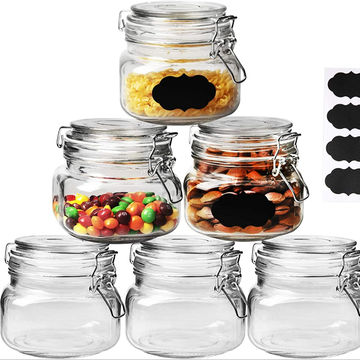 32 oz Glass Jars With Airtight Lids And Leak Proof Rubber Gasket,Wide Mouth Mason  Jars