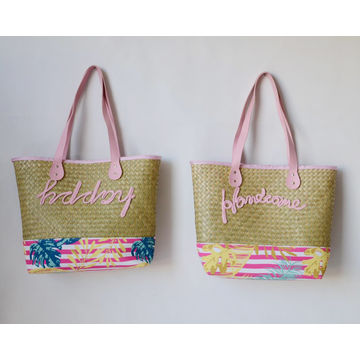 natural straw tote bag