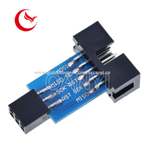 1Pc 10Pin To 6Pin Adapter Board For AVRISP USBASP STK500 Interface Conver G3HH 