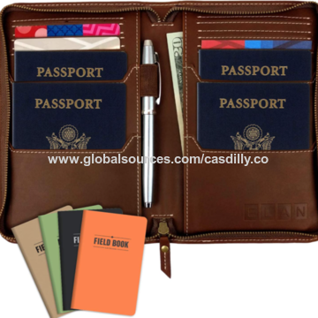 Leather Travel Wallet & Passport Holder: Passport Cover holds 4 