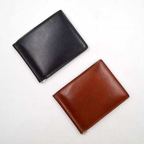Slim Bifold Leather Wallets Money Clips