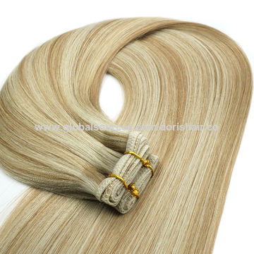 Buy Wholesale China 100 Human Hair Extension Invisible Weft Flat Weft Hair  100grams Full Head Hair Extension Sew In & Hybrid Weft ,virgin Hair  ,seamless Hair Weft at USD 30 | Global Sources