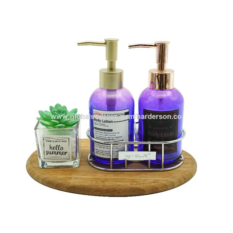 Buy Wholesale China 7.5oz Boston Round Glass Bottle Transparent Purple Soap  Dispenser With Pump Glass Hand Wash Bottle & Soap Dispenser at USD 0.78