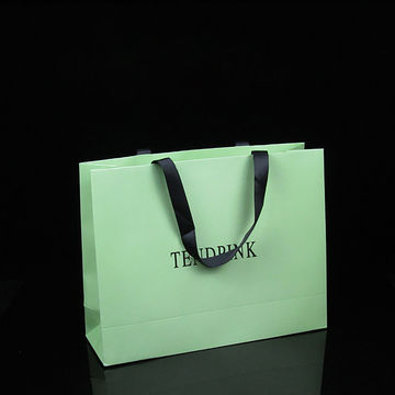 Buy Wholesale China Tiffany Blue Paper Bag, Custom Colored Blue Green Bag  With Wide Handle & Tiffany Blue Paper Bag at USD 0.35