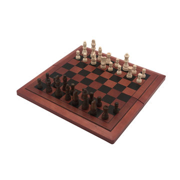 Chess Armory 15 Wooden Chess Set with Felted Game Board Interior for  Storage