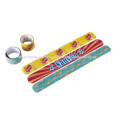 Bracelet de sécurité réfléchissant en PVC avec logo personnalisé pour cadeau promotionnel, bracelet à clip imprimé intégral, bracelet réfléchissant publicitaire à bas prix for sale at factory direct price