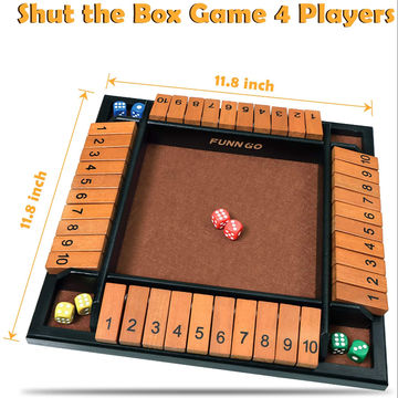 Buy Wholesale China Shut The Box, Shut The Box Game Wooden 4 Players 12  Inches Wooden Board Games With 4 Pairs Of Dices & Wooden Board Games at USD  3.1