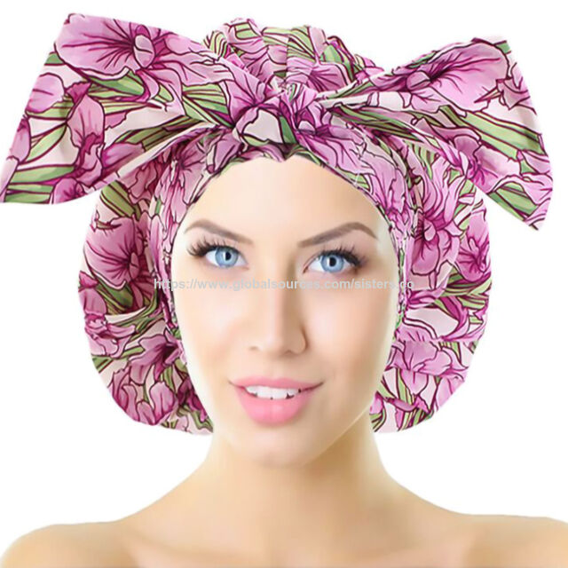Buy Wholesale Taiwan Waterproof Shower Caps Customized Printed Reusable ...