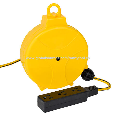 20ft Retractable Extension Cord Reel With 3-outlets - China