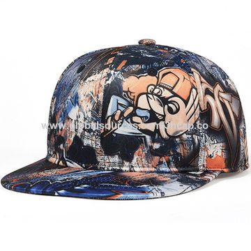 3D Printed Adjustable Baseball Cap,Unisex Hip Hop Snapback Flatbrim Hats 