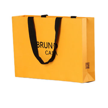 Orange Paper Bag Logo, Paper Bag Custom Logo