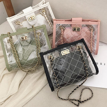 Fashion Pvc Jelly Bag Women Small Transparent Handbag Summer Clear