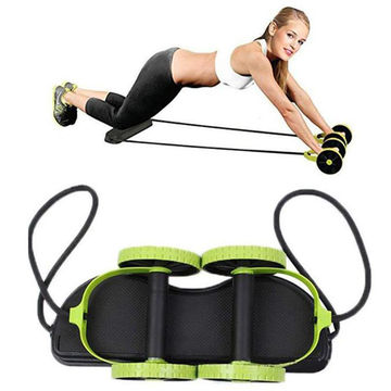 Pull rope double-wheeled abdomen wheel, shaping fitness, thin waist and belly main image 0