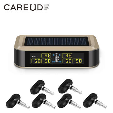 Car Wireless  Solar TPMS Tire Pressure Monitoring System 6 Sensors Universal