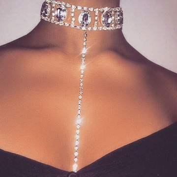 John Lewis Double Diamante Chain Statement Collar Necklace, Silver