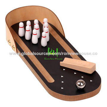 Mini Wooden Tabletop Bowling Game 