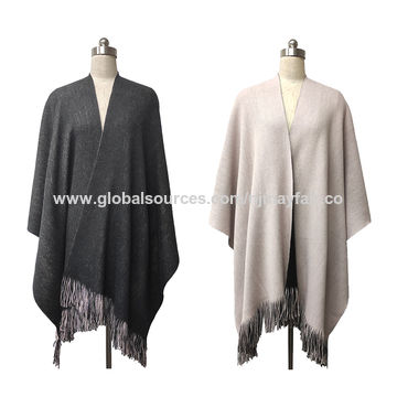 Buy Wholesale China 100%acrylic Poncho With Reversible Knit Ruana ...