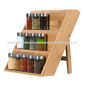 Black Cabinets and Pantry Organization Cambond 3-Tier Spice Organizer Seasoning Organizer for Kitchen Counter Spice Rack